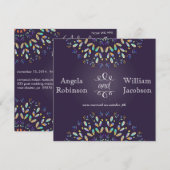 Romantic Floral Chalkboard Post Wedding Invitation Kaart (Voorkant / Achterkant)