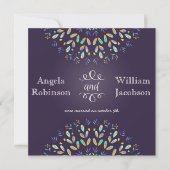 Romantic Floral Chalkboard Post Wedding Invitation Kaart (Voorkant)