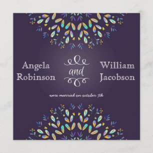 Romantic Floral Chalkboard Post Wedding Invitation Kaart