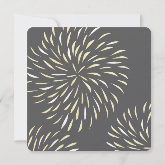 Romantic Floral Chrysanthemum Grey and Yellow Kaart (Achterkant)
