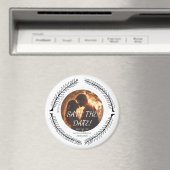 Romantic Floral Circle Save the Date Magneet (Insitu (Vaatwasser))