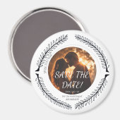Romantic Floral Circle Save the Date Magneet (Voorkant / Achterkant)