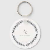 Romantic Floral Circle Save the Date Sleutelhanger (Voorkant)