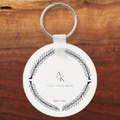 Romantic Floral Circle Save the Date Sleutelhanger (Voorkant)