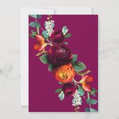 Romantic Floral Cluster Wedding Invitation Kaart (Achterkant)