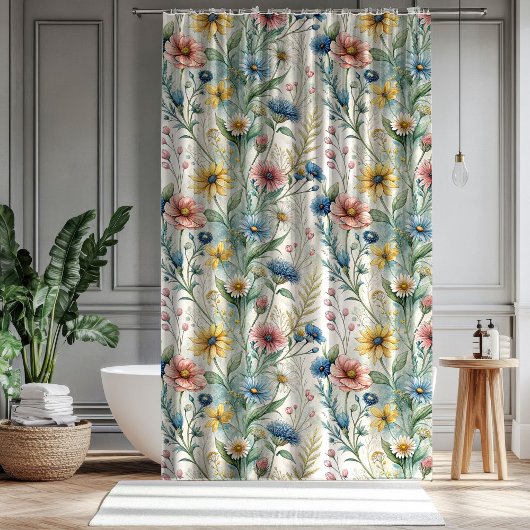Romantic Floral Curtain Pastel Gift for Parents Douchegordijn