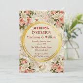 Romantic Floral Customizable wedding invitation (Staand voorkant)