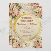 Romantic Floral Customizable wedding invitation (Voorkant / Achterkant)