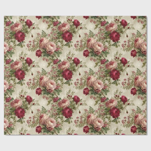 Romantic Floral Design Cadeaupapier (Vlak)