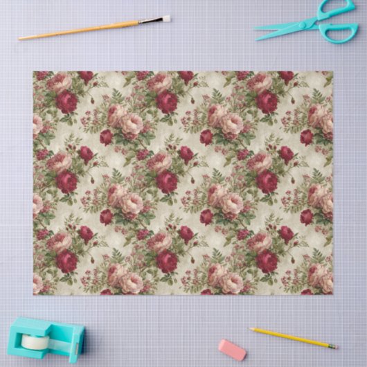 Romantic Floral Design Tissuepapier (Craft)