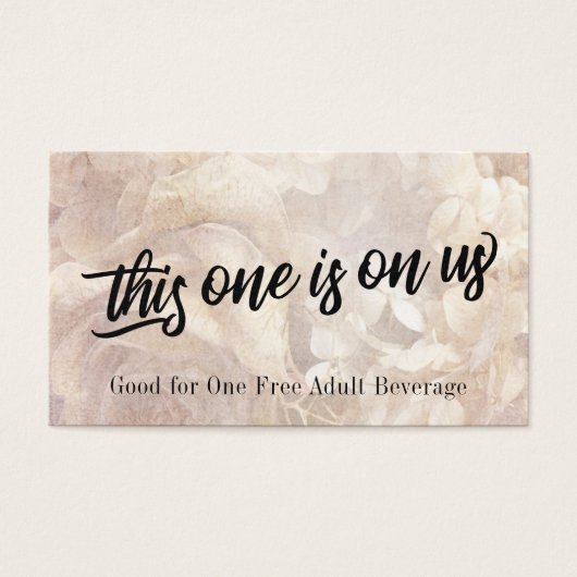 Romantic, , Floral Drink Ticket Kaart Pack (Voorkant)