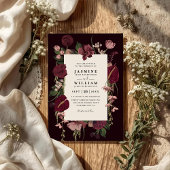 Romantic Floral Elegant Modern QR Code Wedding Kaart