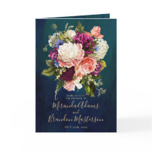 Romantic Floral Emerald Green Gold Wedding