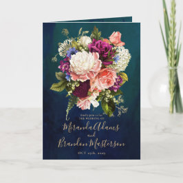 Romantic Floral Emerald Green Gold Wedding