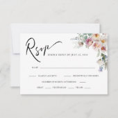 Romantic Floral Eucalyptus Bouquets Wedding RSVP Kaartje (Voorkant)