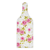 Romantic Floral Flowers Rozen Roze Witte Patroon Snijplank (Voorkant)