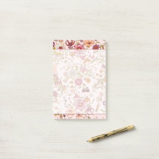 Romantic floral garden post-it® notes (Op bureau)