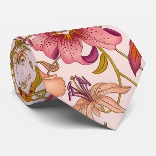 Romantic floral garden stropdas (Opgerold)
