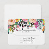 Romantic Floral Garden Waterverf RSVP (Voorkant / Achterkant)