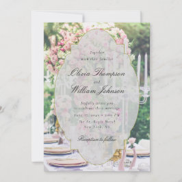 Romantic Floral Garden Wedding Invitation Kaart