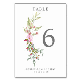 Romantic Floral Garland in Pink for Wedding Kaart