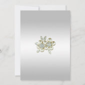 Romantic Floral Gem, Silver & Black Birthday Save The Date (Achterkant)