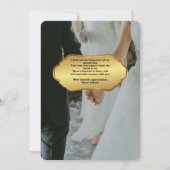 Romantic Floral Gold Wedding Invitation Kaart (Achterkant)