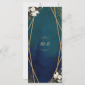 Romantic Floral Gold Wreat Wedding Menu Kaart (Achterkant)