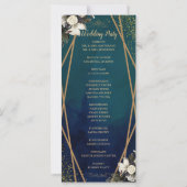 Romantic Floral Gold Wreat Wedding Program Kaart (Achterkant)