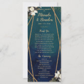 Romantic Floral Gold Wreat Wedding Program Kaart (Voorkant)