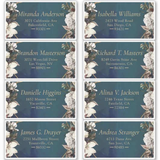 Romantic Floral Gold WreatAddress Label (Voorkant)