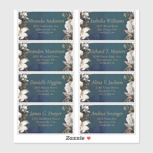 Romantic Floral Gold WreatAddress Label (Vel)
