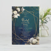 Romantic Floral Gold Wreath Vrijgezellenfeest Kaart (Staand voorkant)