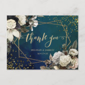 Romantic Floral Gold Wreath Weddenschap Briefkaart (Voorkant)