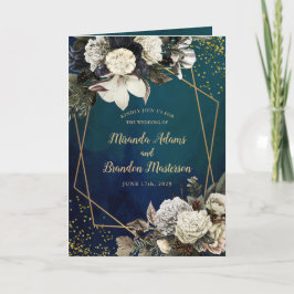 Romantic Floral Gold Wreath Wedding