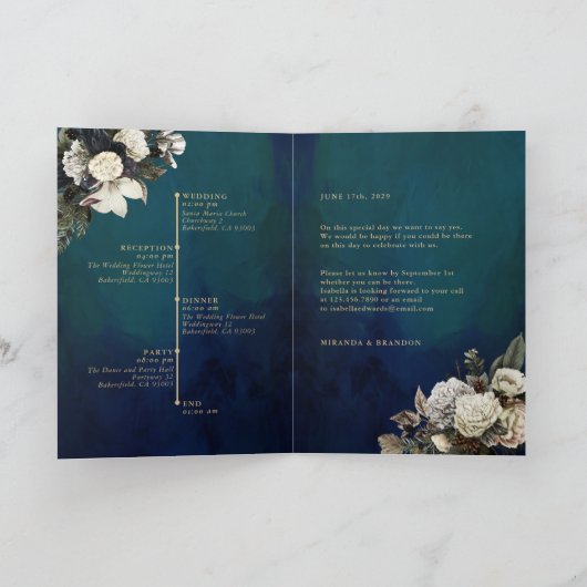 Romantic Floral Gold Wreath Wedding (Binnen)