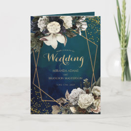 Romantic Floral Gold Wreath Wedding