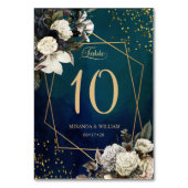 Romantic Floral Gold Wreath Wedding Kaart (Voorkant)