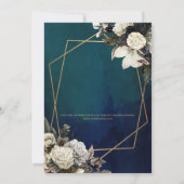 Romantic Floral Gold Wreath Wedding Kaart (Achterkant)