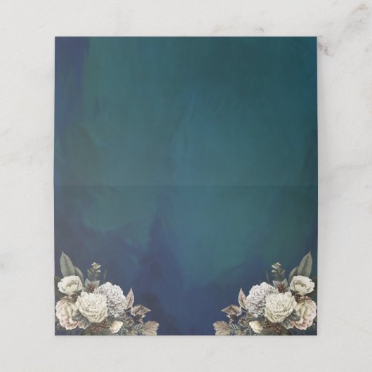 Romantic Floral Gold Wreath Wedding Plaatskaartje (Buitenkant ongevouwen)