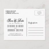 Romantic Floral Heart Photo Save the Date Briefkaa Aankondigingskaart (Achterkant)