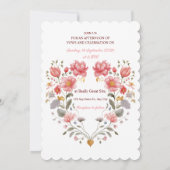 Romantic Floral Heart Poetic Fairytale Wedding Kaart (Achterkant)