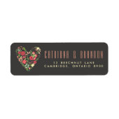 Romantic Floral Heart Return Address Label (Voorkant)