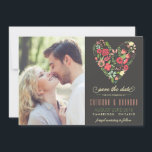 Romantic Floral Heart Sparen de Aankondiging van d<br><div class="desc">Elegant en whimsical sparen de datumaankondiging met verschillende lentbloemen. Dit is een deel van een trouwsuite. Overeenkomende items en andere kleuren zijn beschikbaar.</div>
