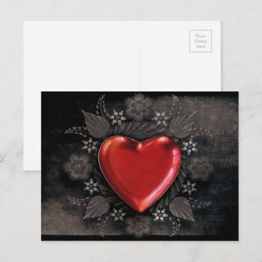 Romantic Floral Heart Valentijn Love Feestdagenkaart (Voorkant / Achterkant)