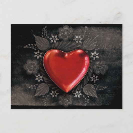 Romantic Floral Heart Valentijn Love Feestdagenkaart (Voorkant)