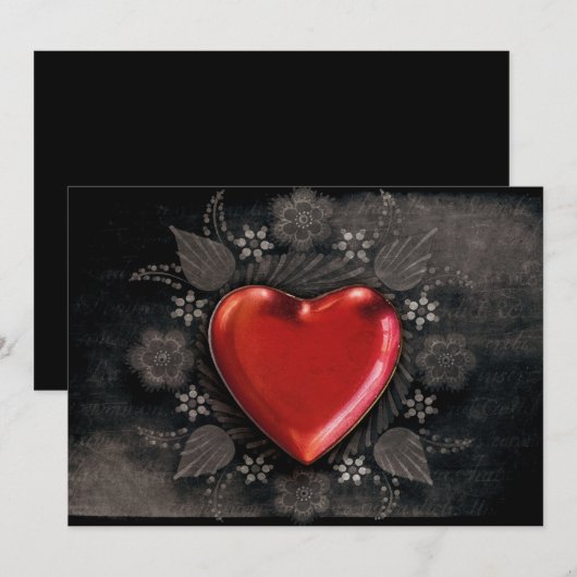 Romantic Floral Heart Valentijn Love Feestdagenkaart (Voorkant / Achterkant)