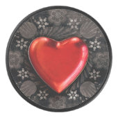 Romantic Floral Heart Valentijn Love Hockey Puck (Voorkant)