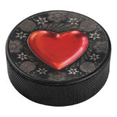 Romantic Floral Heart Valentijn Love Hockey Puck (3/4)