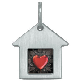 Romantic Floral Heart Valentijn Love Huisdieren Naamplaatje